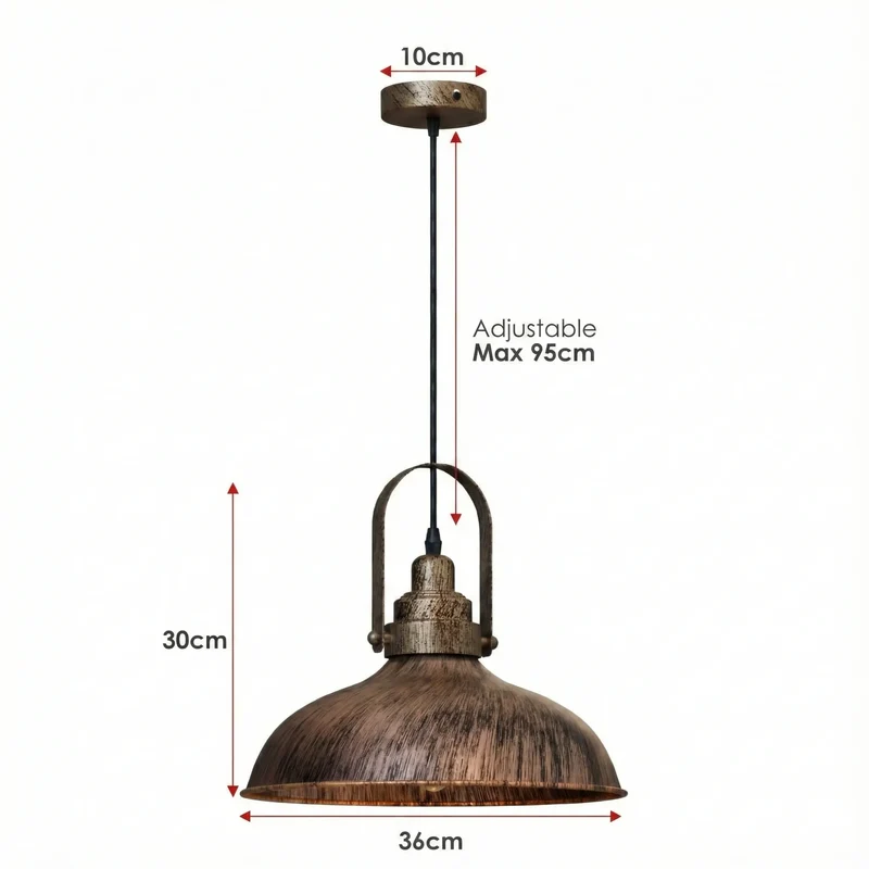 Steampunk Hallenlampe – Vintage Industrie Hängeleuchte | Ø 36cm | E27 ~4076