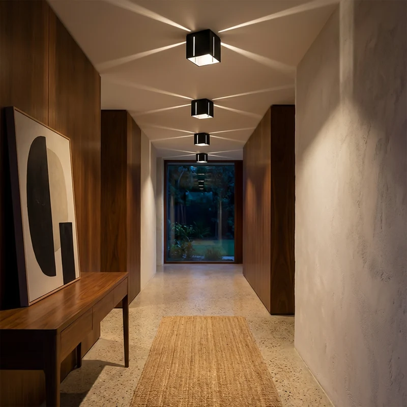 Deckenleuchte quadratisch schwarz modern durchbrochen – Orphéa