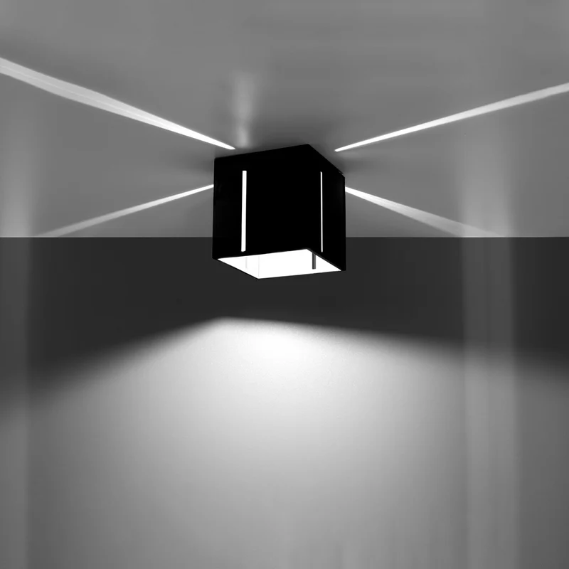 Deckenleuchte quadratisch schwarz modern durchbrochen – Orphéa