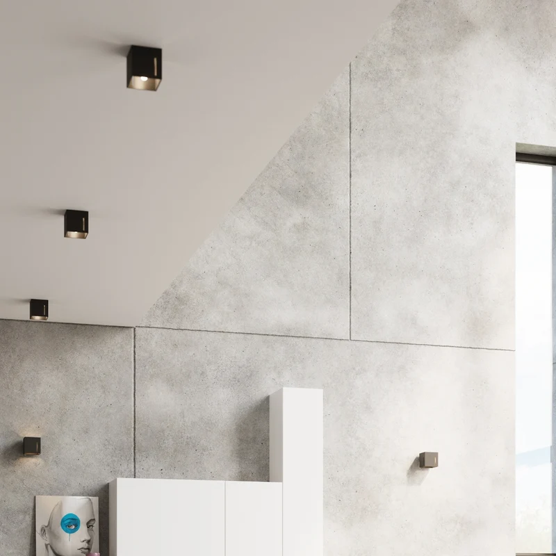 Deckenleuchte quadratisch schwarz modern durchbrochen – Orphéa