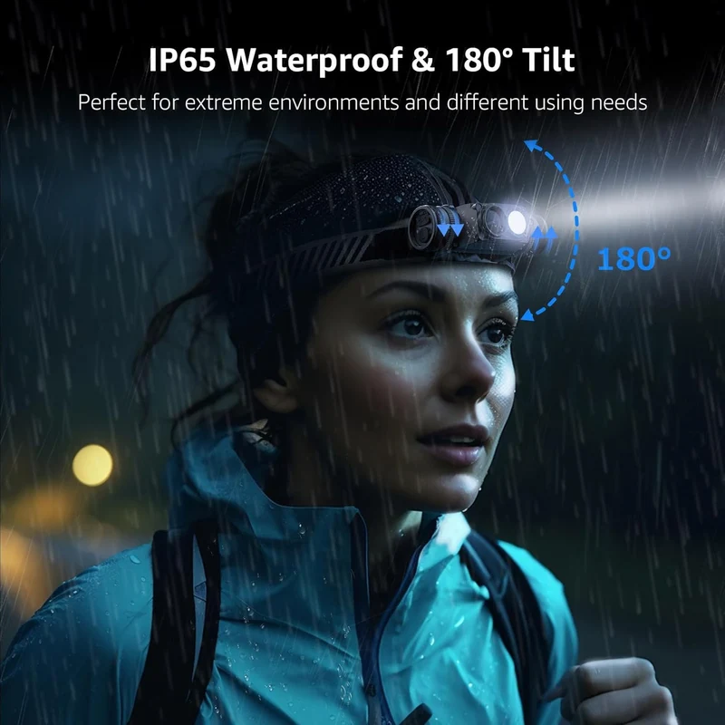 Lepro Kopflampe Stirnlampe Aufladbar, IP65 Superhell 1000 Lumen Abnehmbarer Led Stirnlampe, Kopfleuchte mit Rotlicht, 6 Beleuchtungsmodi für Camping, Sport, Angeln, Handwerk [inkl. USB C-Kabel]