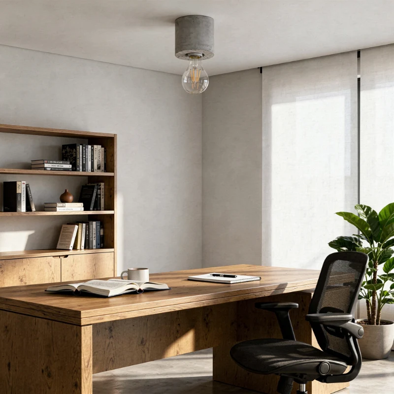 Minimalistische graue Beton-Deckenleuchte für Wohnzimmer – Arkanor