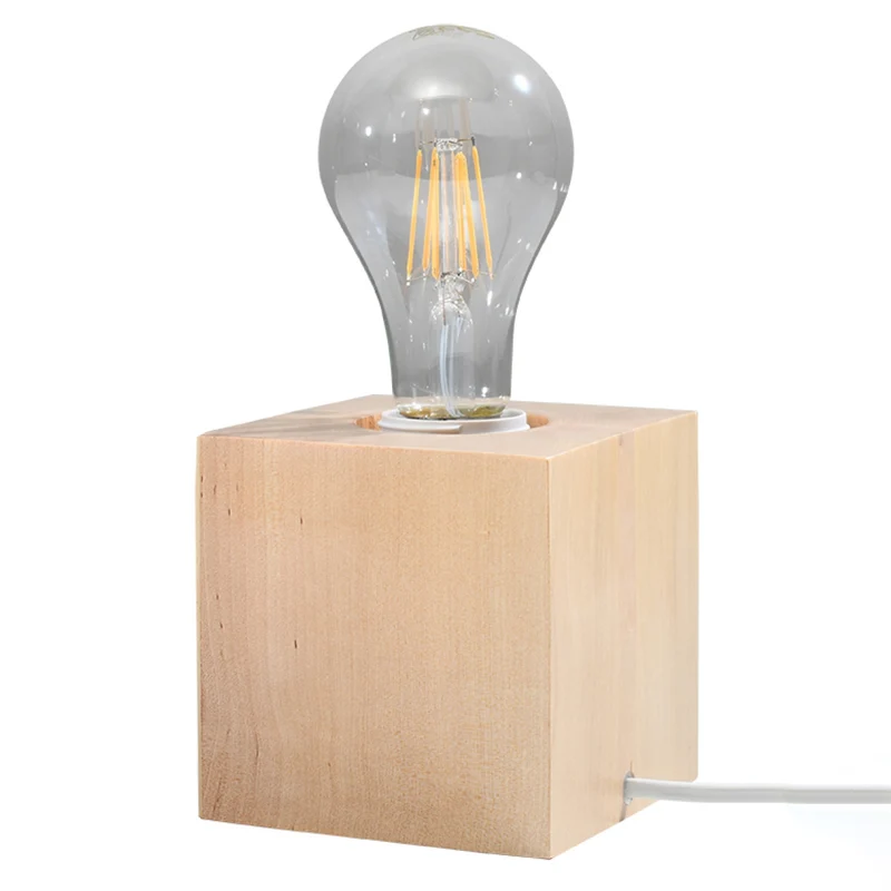 Minimalistische Schreibtischlampe aus natürlichem Holz – Norvian