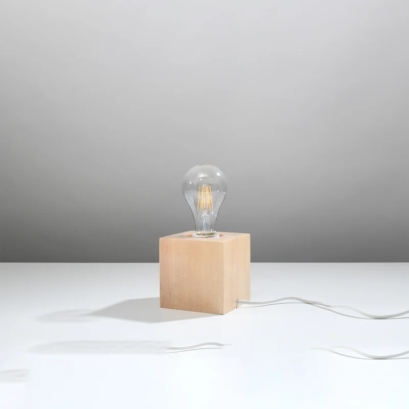Minimalistische Schreibtischlampe aus natürlichem Holz – Norvian