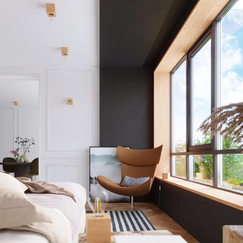Minimalistische Schreibtischlampe aus natürlichem Holz – Norvian