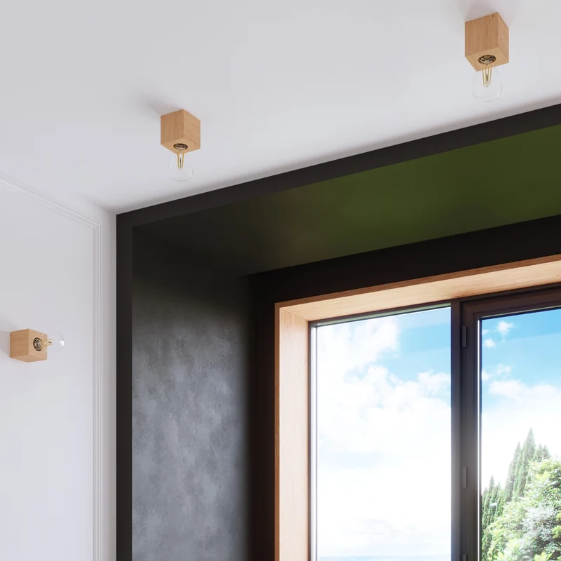 Minimalistische Schreibtischlampe aus natürlichem Holz – Norvian