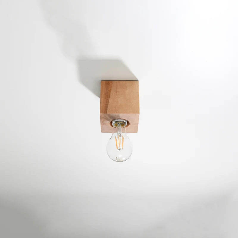 Minimalistische Deckenleuchte aus naturholz für Wohnzimmer – Arvoden