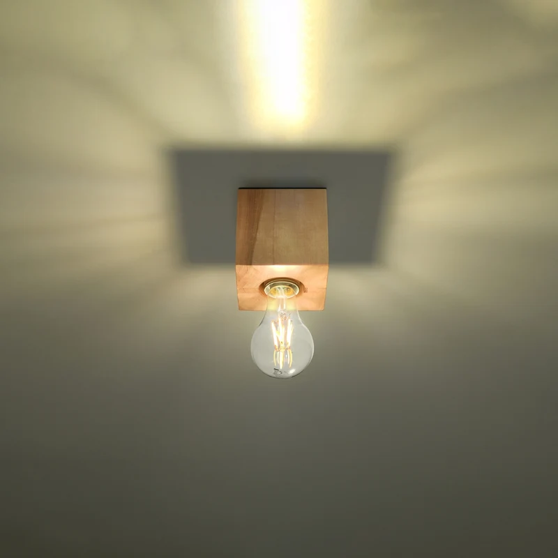 Minimalistische Deckenleuchte aus naturholz für Wohnzimmer – Arvoden