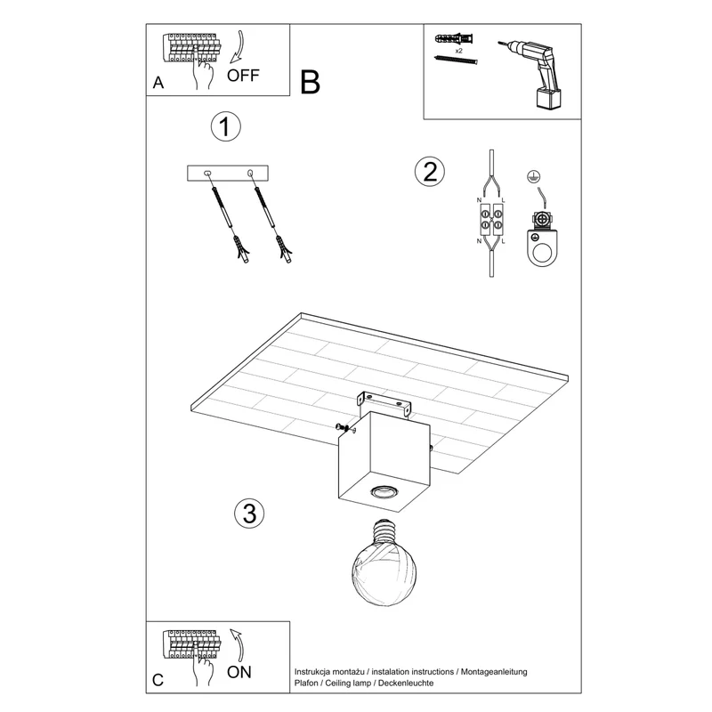 Minimalistische Deckenleuchte aus naturholz für Wohnzimmer – Arvoden