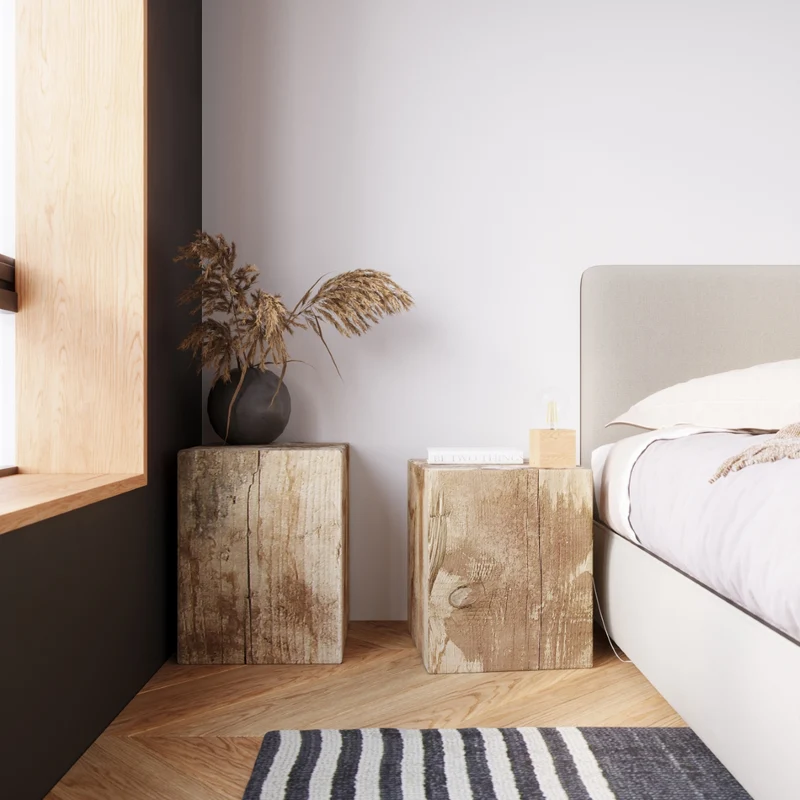 Minimalistische Deckenleuchte aus naturholz für Wohnzimmer – Arvoden
