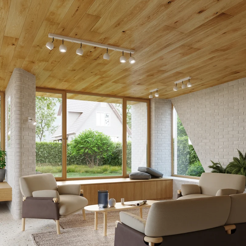 Moderner weißer Deckenstrahler mit schwenkbaren Spots – Orphélya