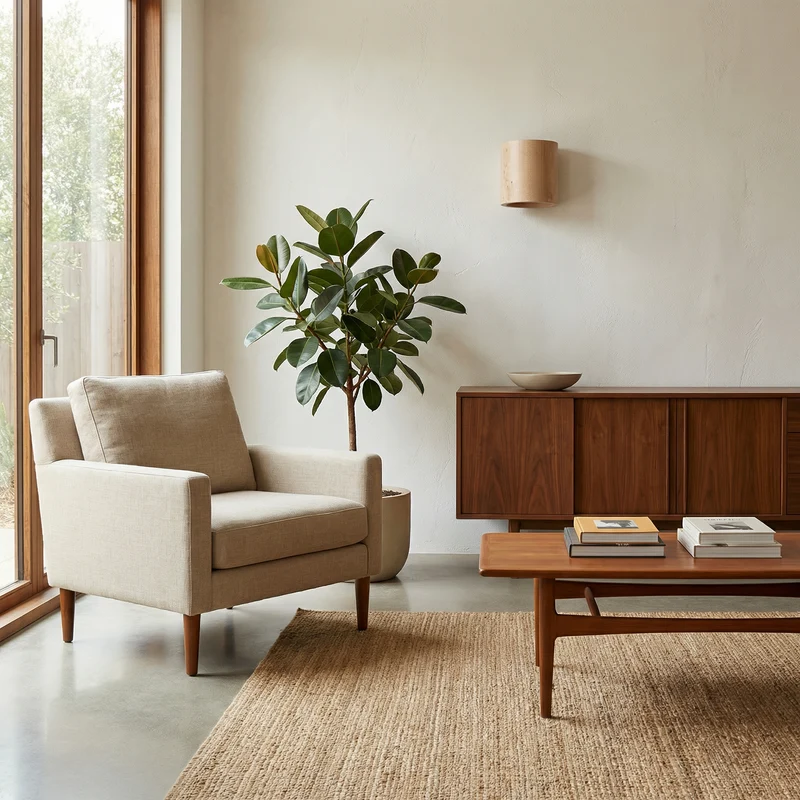 Wandleuchte aus natürlichem Holz skandinavisches Design – Norealis