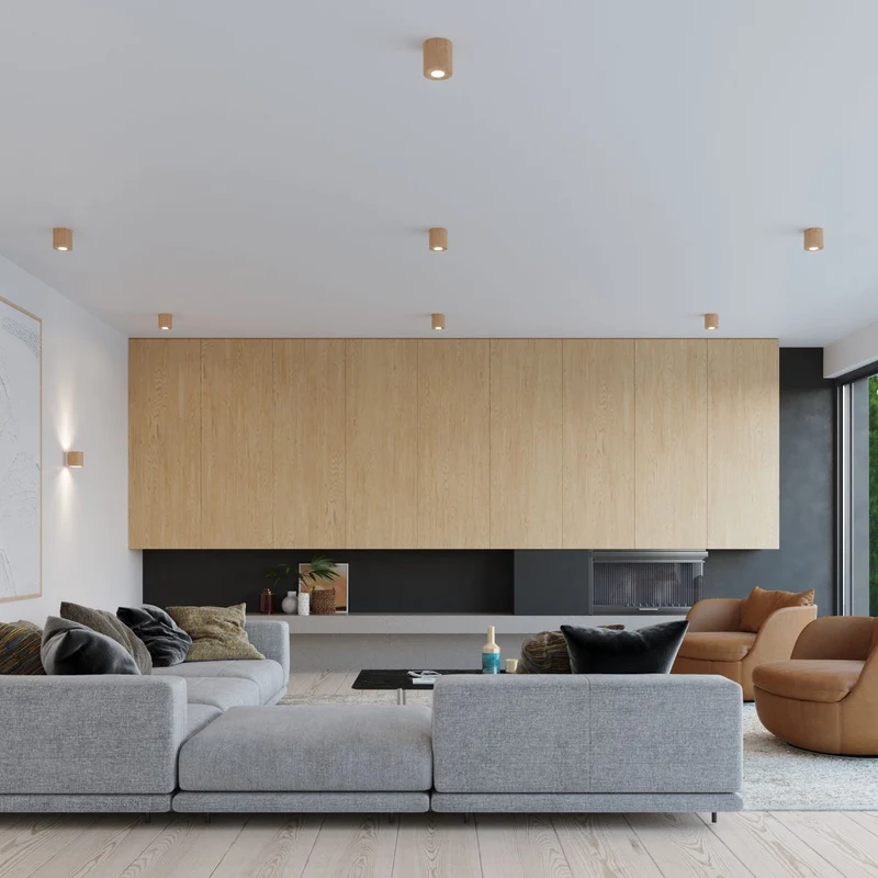 Wandleuchte aus natürlichem Holz skandinavisches Design – Norealis