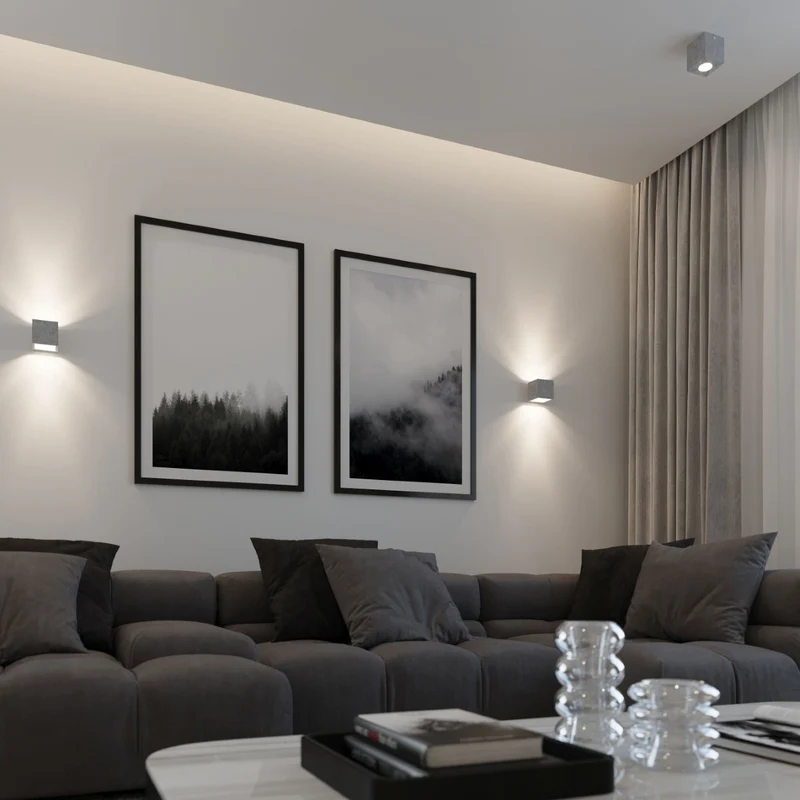 Industrielle graue Beton-Deckenleuchte für Wohnzimmer – Caristone