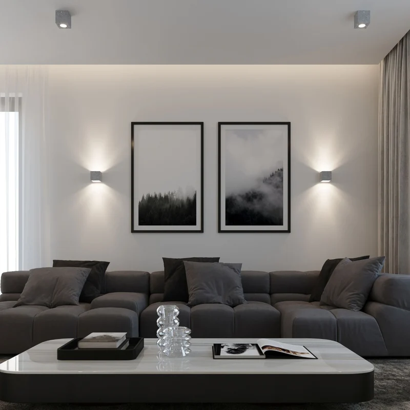 Industrielle graue Beton-Deckenleuchte für Wohnzimmer – Caristone