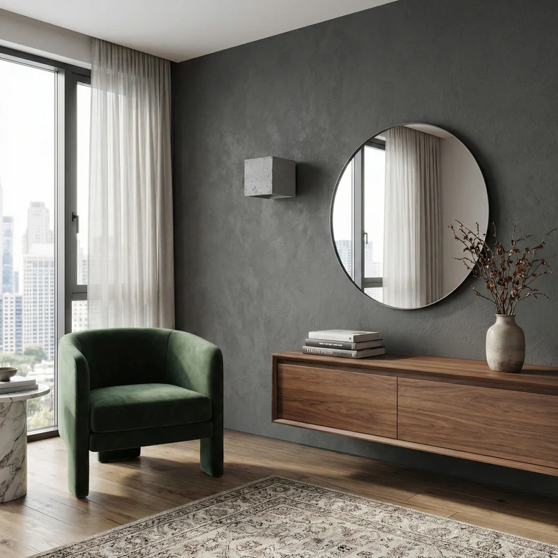 Industrielle graue Beton-Wandleuchte – Caldris