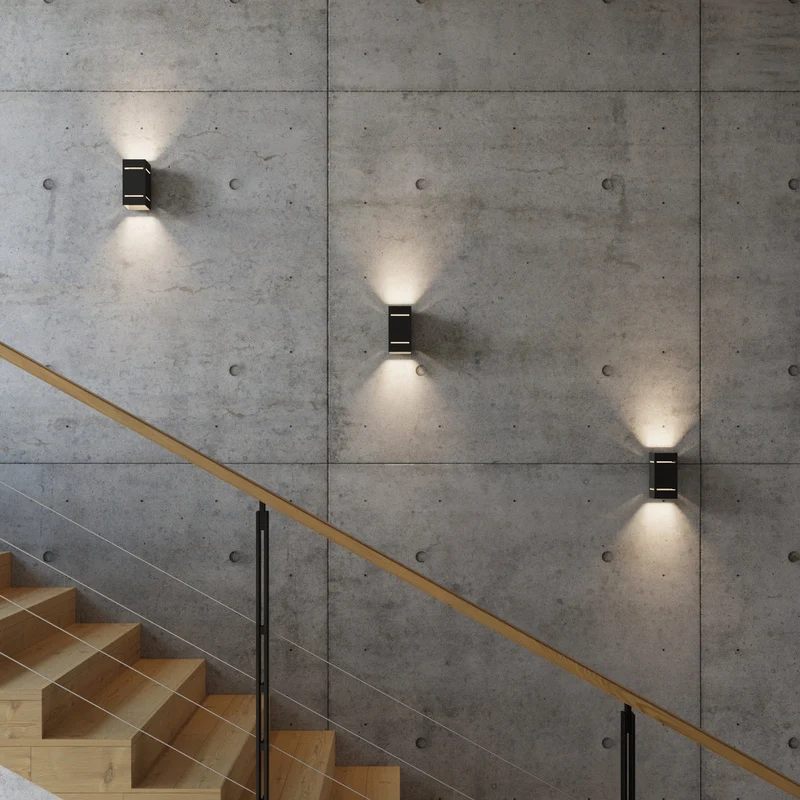 Moderne schwarze Aluminium-Wandleuchte – Neronth