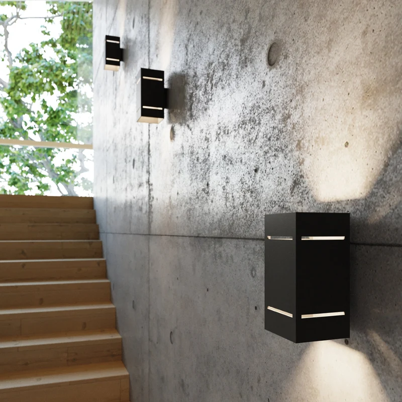 Moderne schwarze Aluminium-Wandleuchte – Neronth