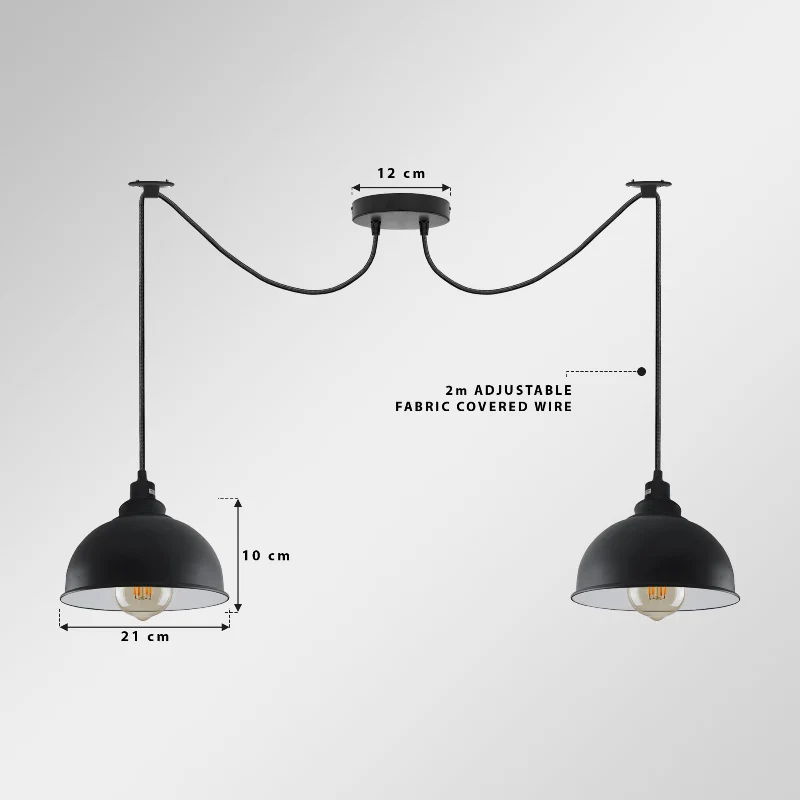 Industrie Hängeleuchte Schwarz Vintage Pendelleuchte ~3989