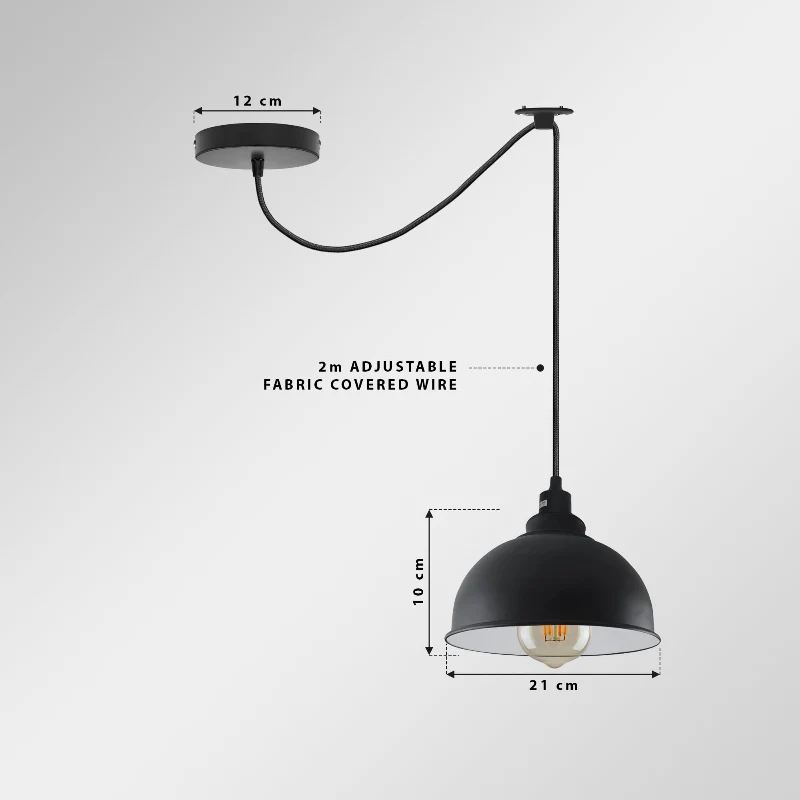 Industrie Hängeleuchte Schwarz Vintage Pendelleuchte ~3989