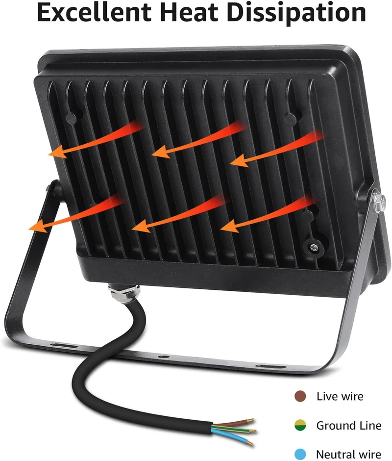 Lepro 50W LED Strahler Außen 2 Stücke, 4250LM Superhell Außenstrahler, IP65 Wasserdicht LED Fluter, 5000K Kaltweiß LED Scheinwerfer, Außenlampe für Garten, Innenhöfe, Garage, Hotel, Sportplatz