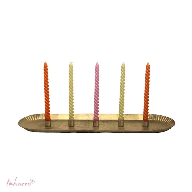 Boho Kerzentablett "Sarah" | Messing-Gold | 5 Kerzen