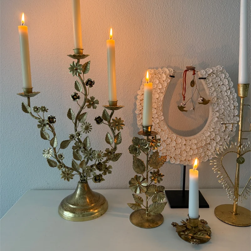 Kerzenhalter AVALON – Boho, Messing Gold, IMBARRO Deko
