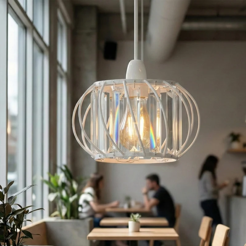 Kristall Glas Hänge Pendel Lampe Deckenleuchte~4024