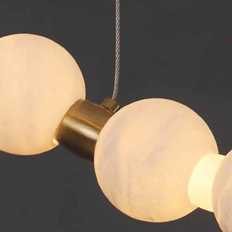 Chandelier Modern Marble Multi-Ring Bead Globe LED