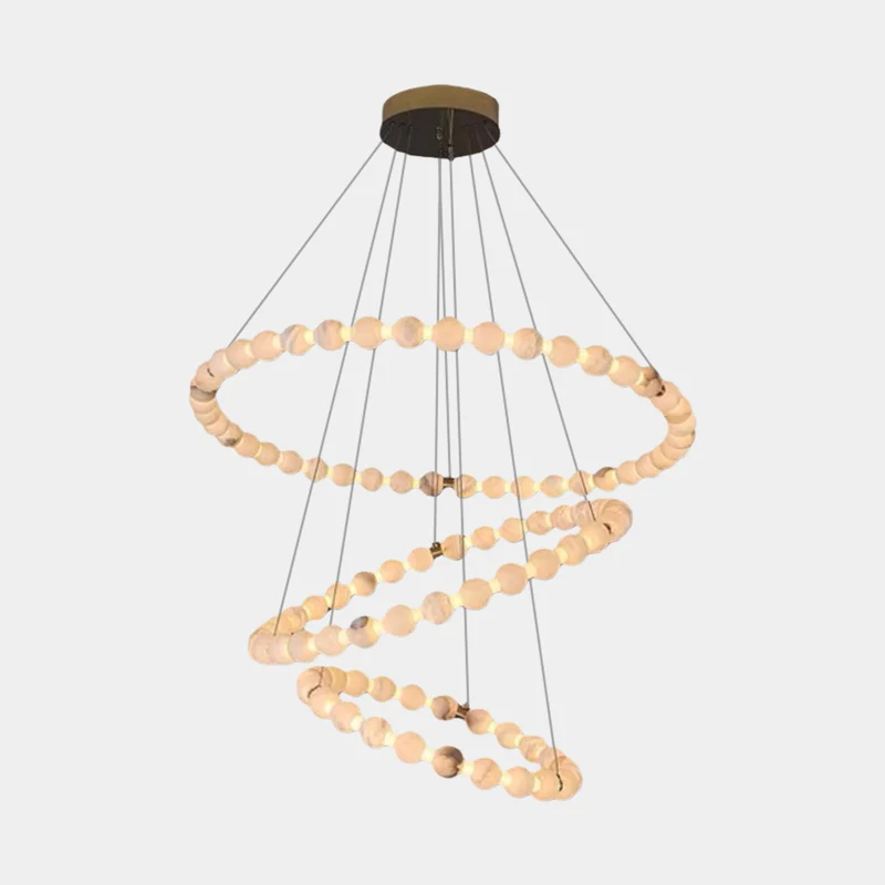 Chandelier Modern Marble Multi-Ring Bead Globe LED