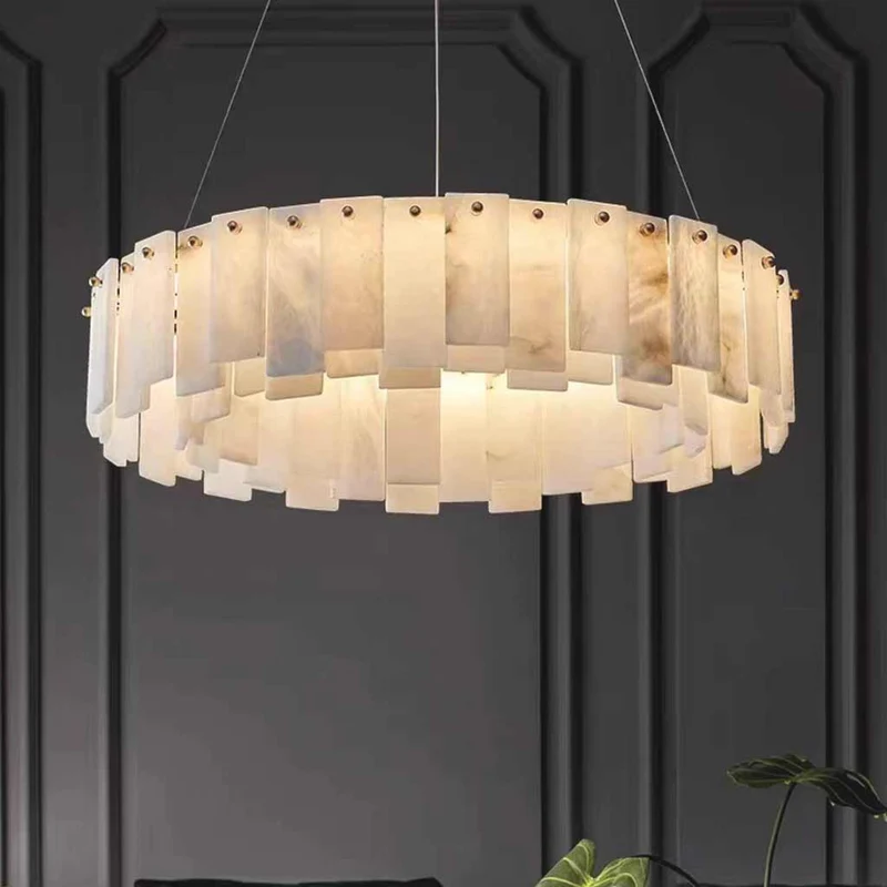Chandelier Luxury Round / Oval Marble Alabaster