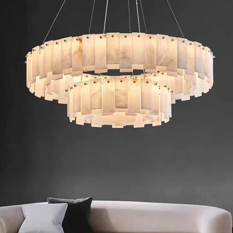 Chandelier Luxury Round / Oval Marble Alabaster