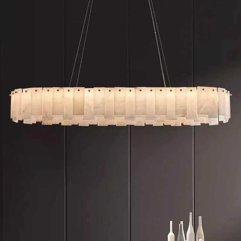 Chandelier Luxury Round / Oval Marble Alabaster