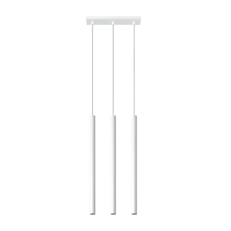 Hängende zylindrische Metall-Weiß-Lampe - Modell Asterion