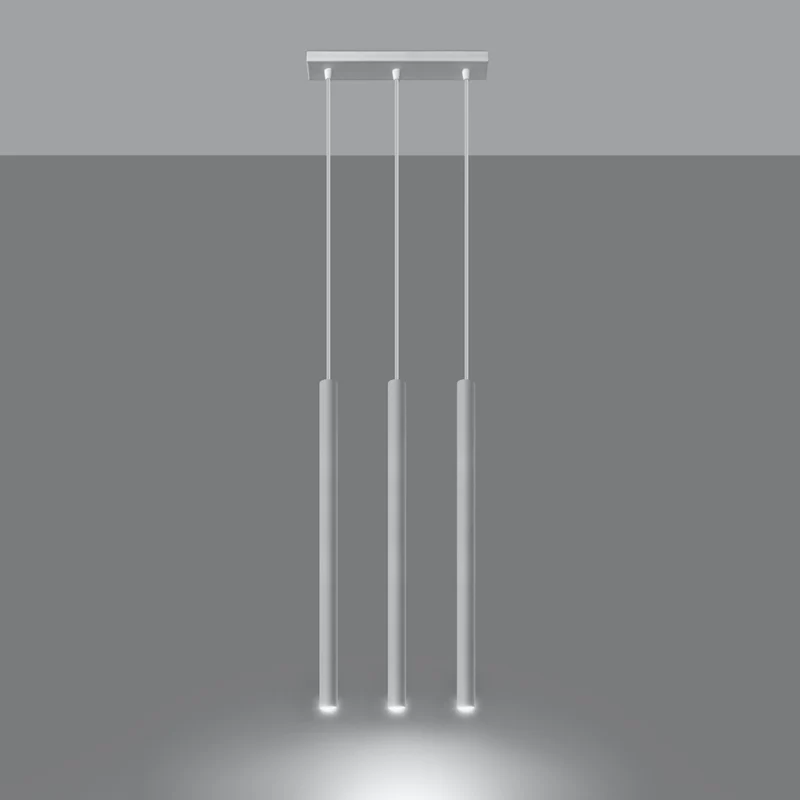 Hängende zylindrische Metall-Weiß-Lampe - Modell Asterion