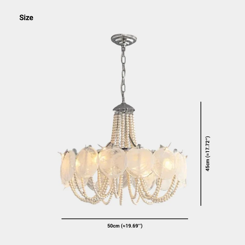 Murano Glass Disc Chandelier French Round Pearl