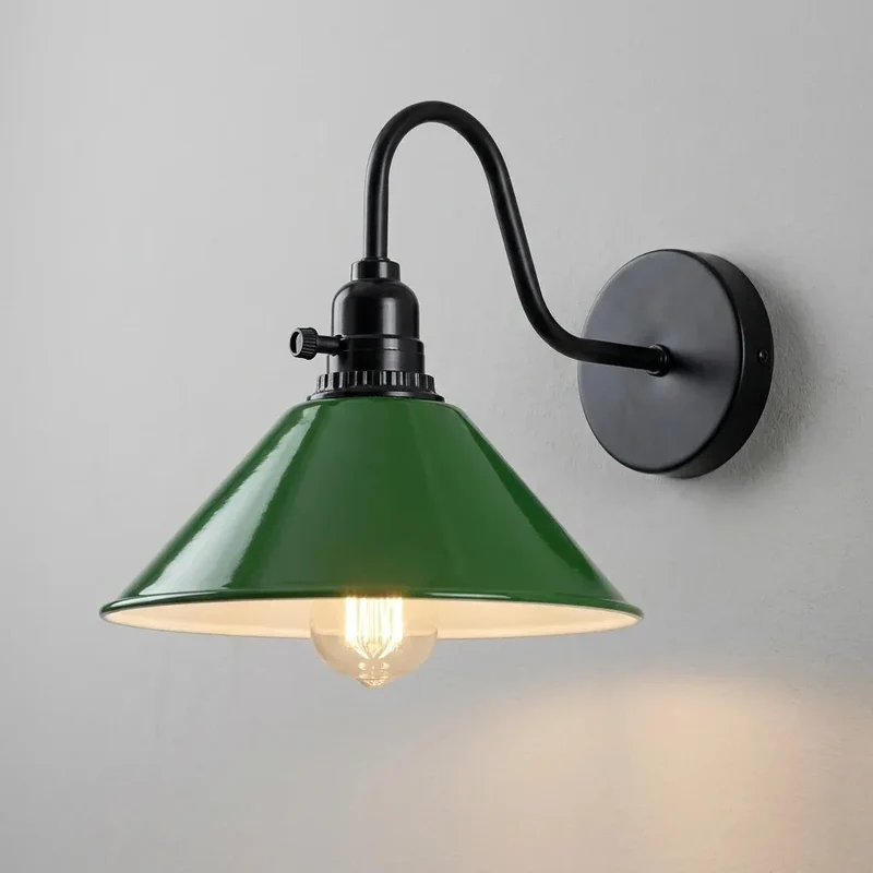 Schwanenhals Wandleuchte mit Schalter – Vintage Industrie E27 | Ø 22cm | E27 ~4069