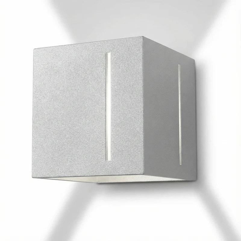 Moderne Wandleuchte aus Aluminium in Grau – Nerion
