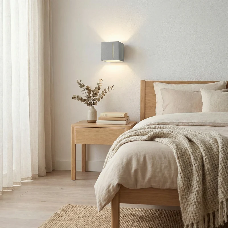 Moderne Wandleuchte aus Aluminium in Grau – Nerion