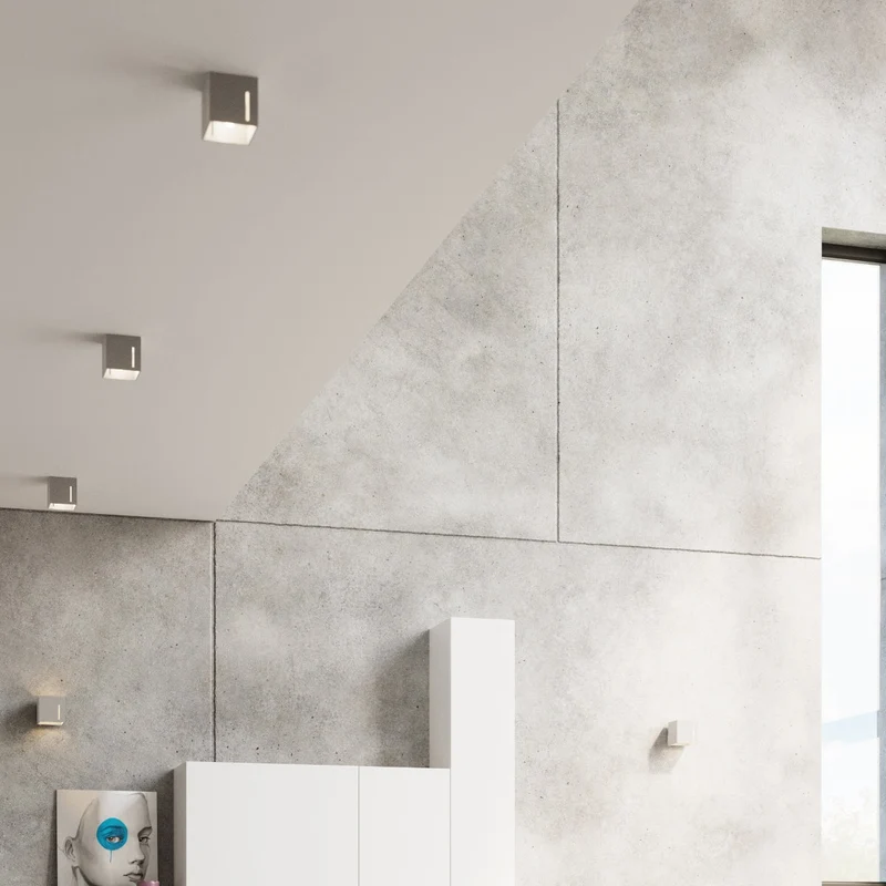 Moderne Wandleuchte aus Aluminium in Grau – Nerion