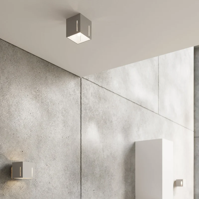 Moderne Wandleuchte aus Aluminium in Grau – Nerion