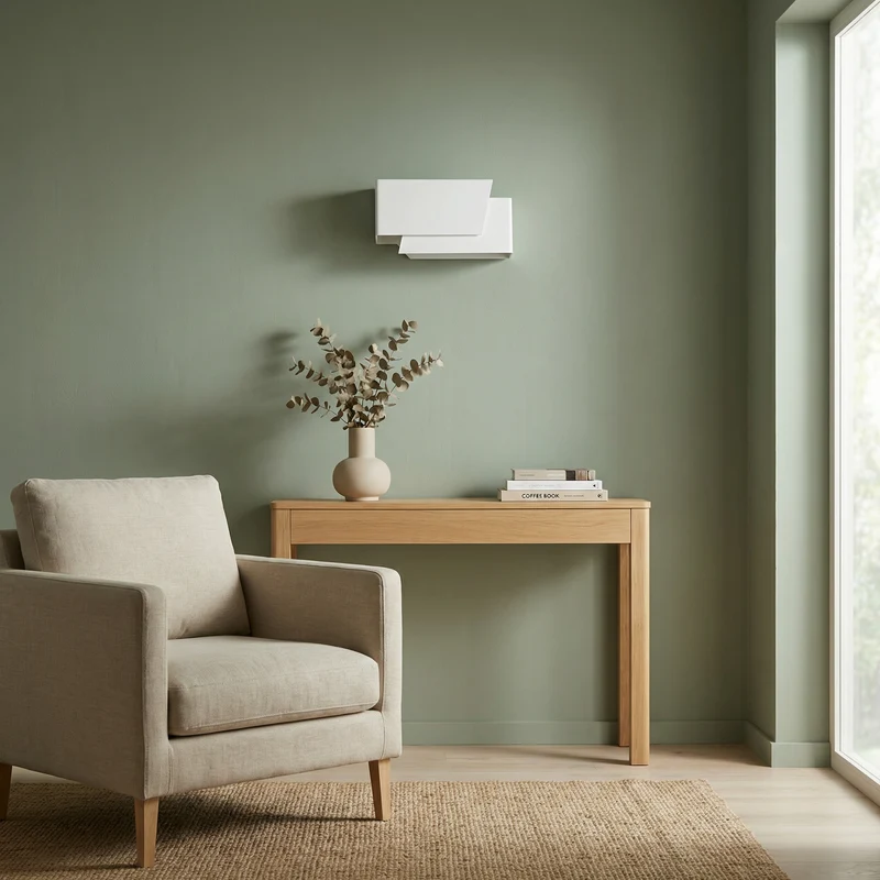 Minimalistische weiße Wandleuchte – Elarion