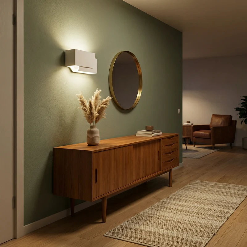 Minimalistische weiße Wandleuchte – Elarion