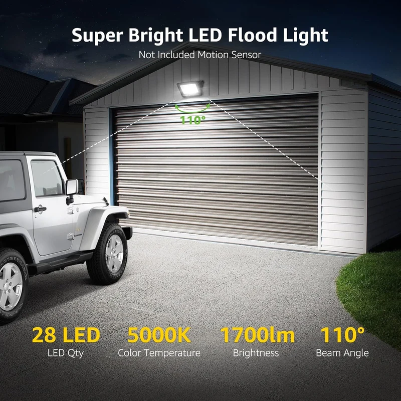 Lepro LED Strahler Außen 20W, LED Fluter Superhell 1700LM, LED Außenstrahler 5000K Kaltweiß IP65 Wasserfest Aussenstrahler, Aussenlampe für Hinterhof, Auffahrt, Türen, Garage, Flur, Garten [Energieklasse F]