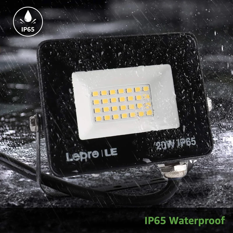 Lepro LED Strahler Außen 20W, LED Fluter Superhell 1700LM, LED Außenstrahler 5000K Kaltweiß IP65 Wasserfest Aussenstrahler, Aussenlampe für Hinterhof, Auffahrt, Türen, Garage, Flur, Garten [Energieklasse F]
