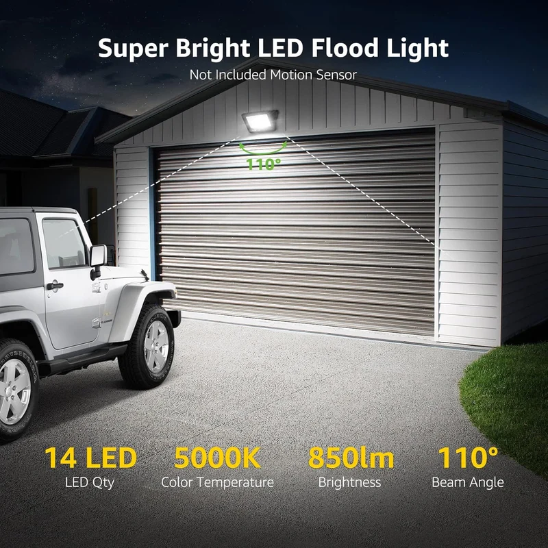 Lepro LED Strahler Außen 10W, LED Fluter 850LM, Superhell LED Außenstrahler, IP65 Wasserdicht LED Fluter, 5000K Kaltweiß Scheinwerfer Flutlicht, Außenlampe für Garten, Innenhöfe, Garage, Hotel, Sportplatz [Energieklasse F]