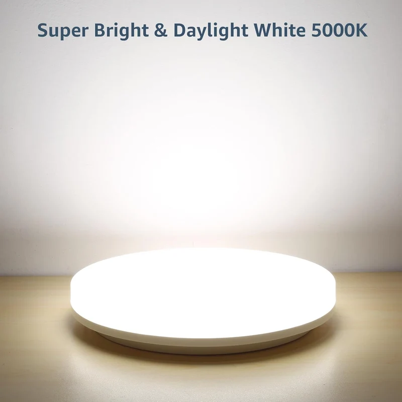 LE Deckenlampe 15W, LED Deckenleuchte IP54 Wasserfest, 3000K 1500LM Badezimmer Lampe, Rund Badlampe Decke, ideal für Bad Schlafzimmer Flur Küche Wohnzimmer Balkon, Kaltweiß, Ø22cm