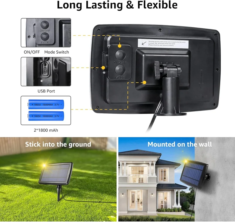 LE Solar Lichterkette mit G40 LED-Lampen für Außen, 7,62 m, 25 LEDs, USB aufladbar, 4 Modi, für Garten, Balkon, Hochzeit & Weihnachtsdeko, warmweiß
