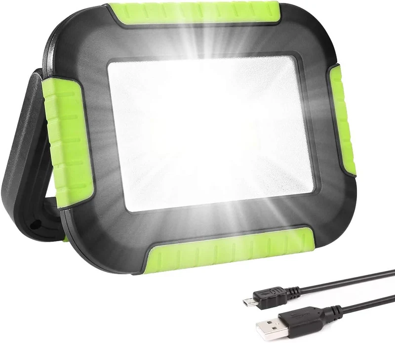 LE LED Akku Strahler, Campinglampe Tragbar, 10W 1000 Lumen Superhell Wiederaufladbare Suchscheinwerfer, Dimmbar Notfallleuchte mit 3 Lichtmodi für Stromausfällen, Camping usw.