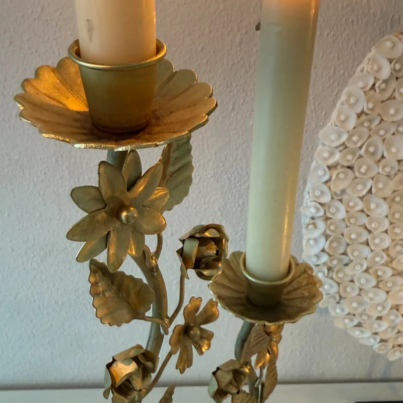 Boho Kerzenleuchter MARIA | goldener 3-armiger Kerzenständer
